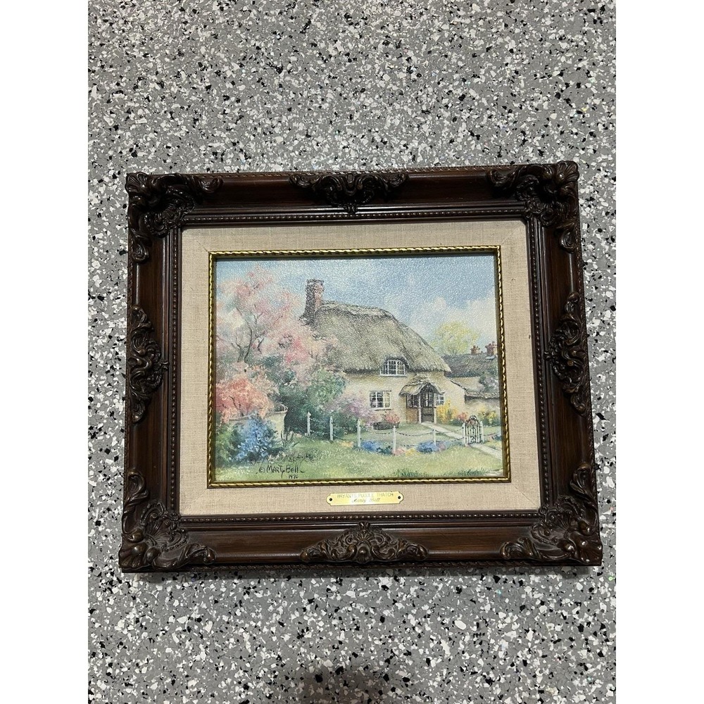 Marty Bell Bryants Puddle Thatch Framed Print w COA Cottage Art